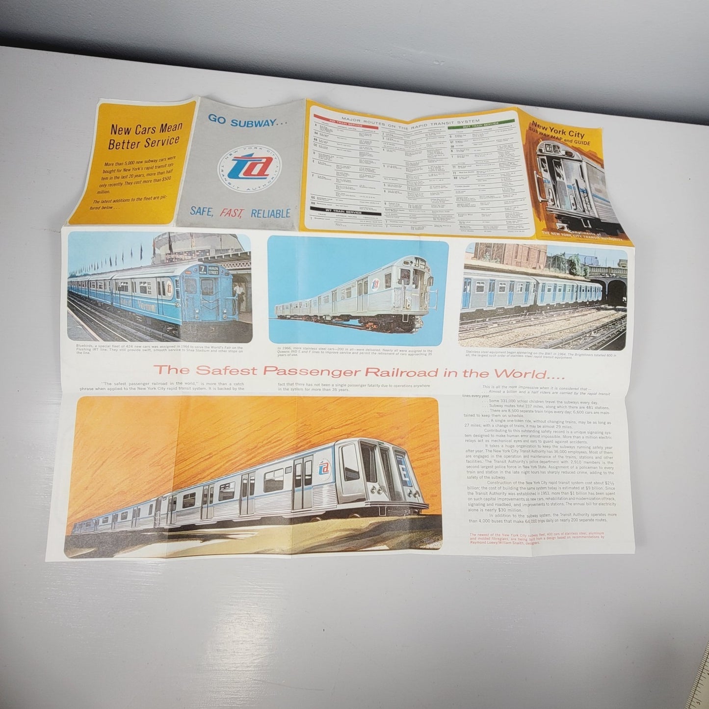 1967 NYC Subway Map & Guide New York City Transit Authority Vintage NYCTA