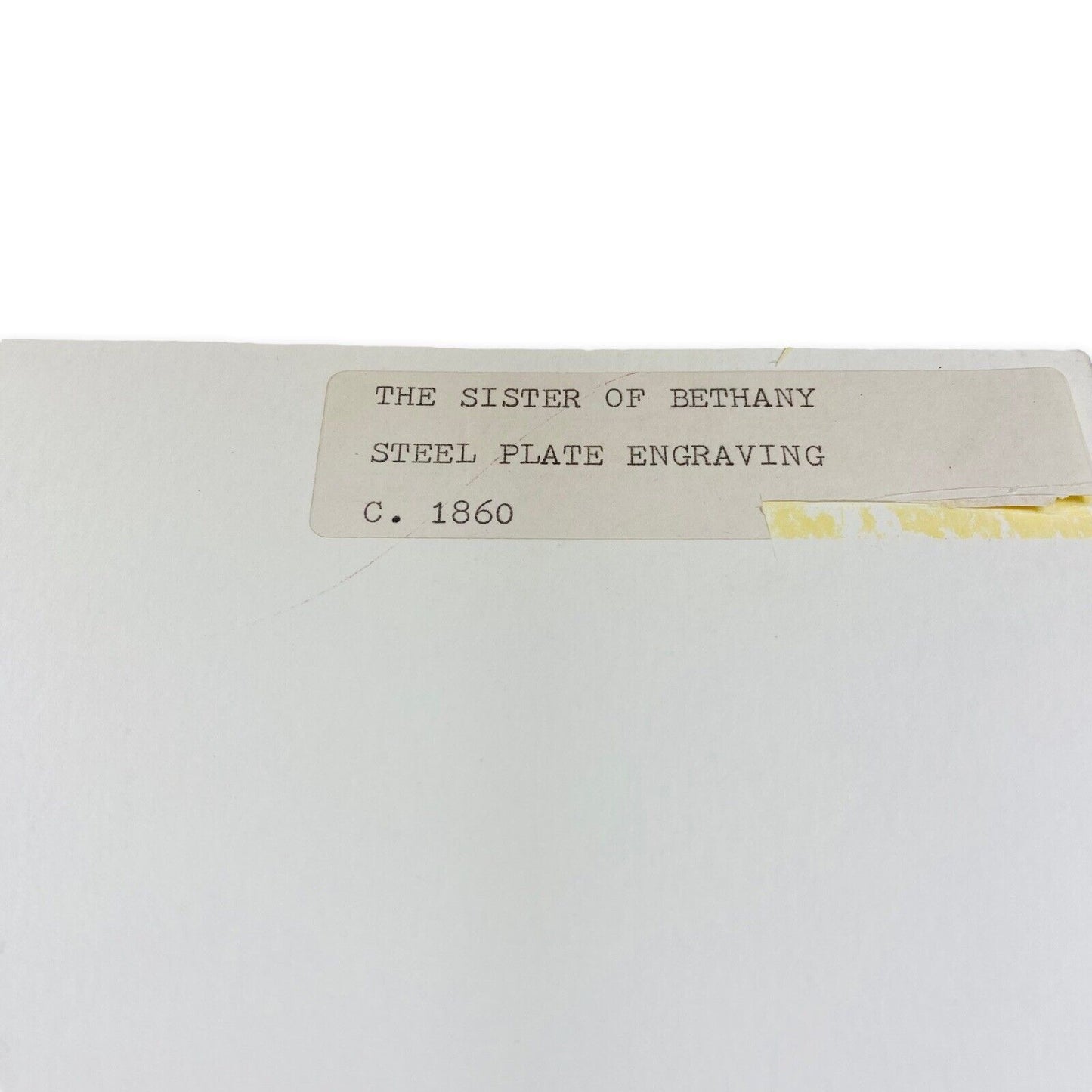 Engraving "The Sisters of Bethany" 1860 H.C. Balding Matted Religious Christian