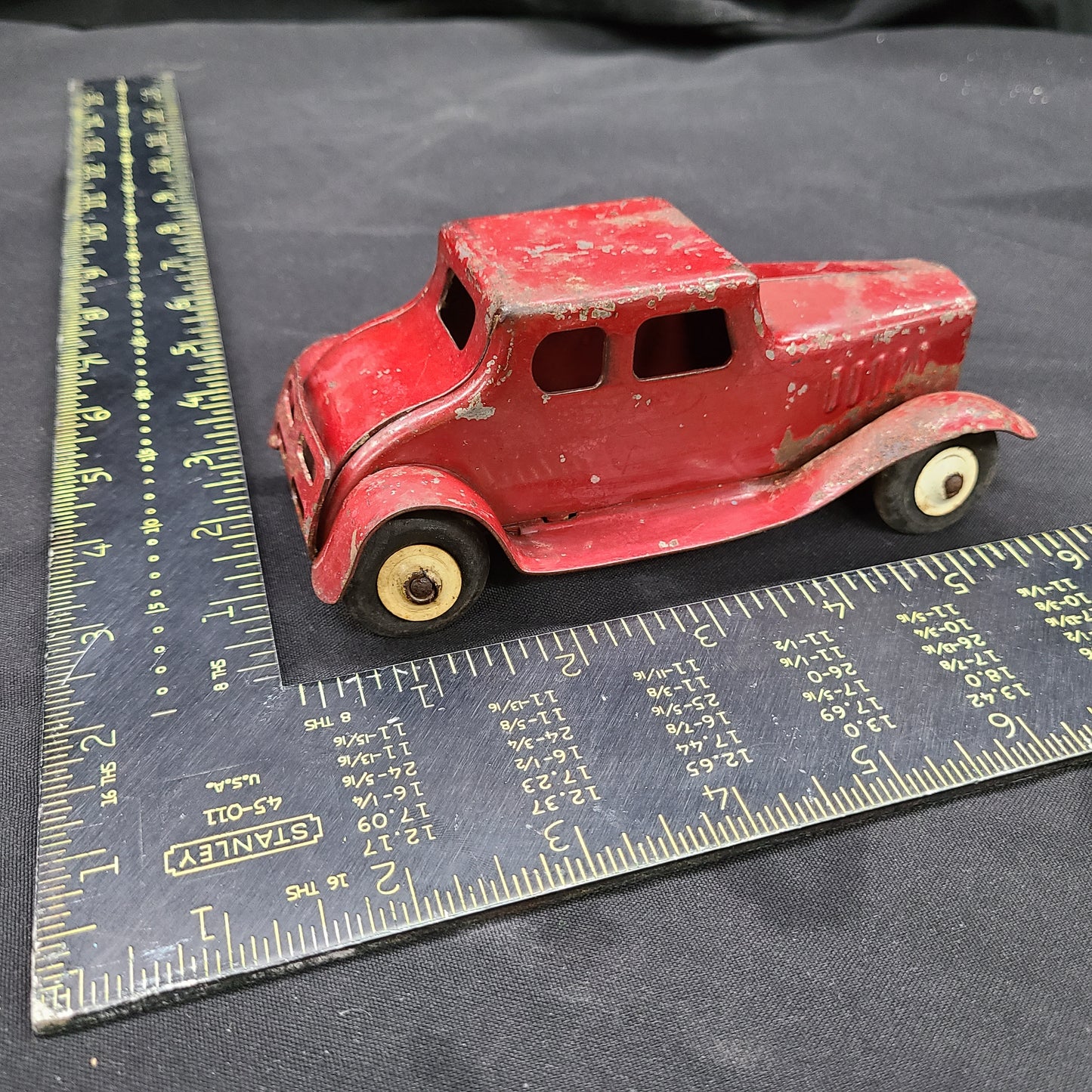 1920's Girard Red Pressed Steel Balloon Tire Car Sedan Coupe
