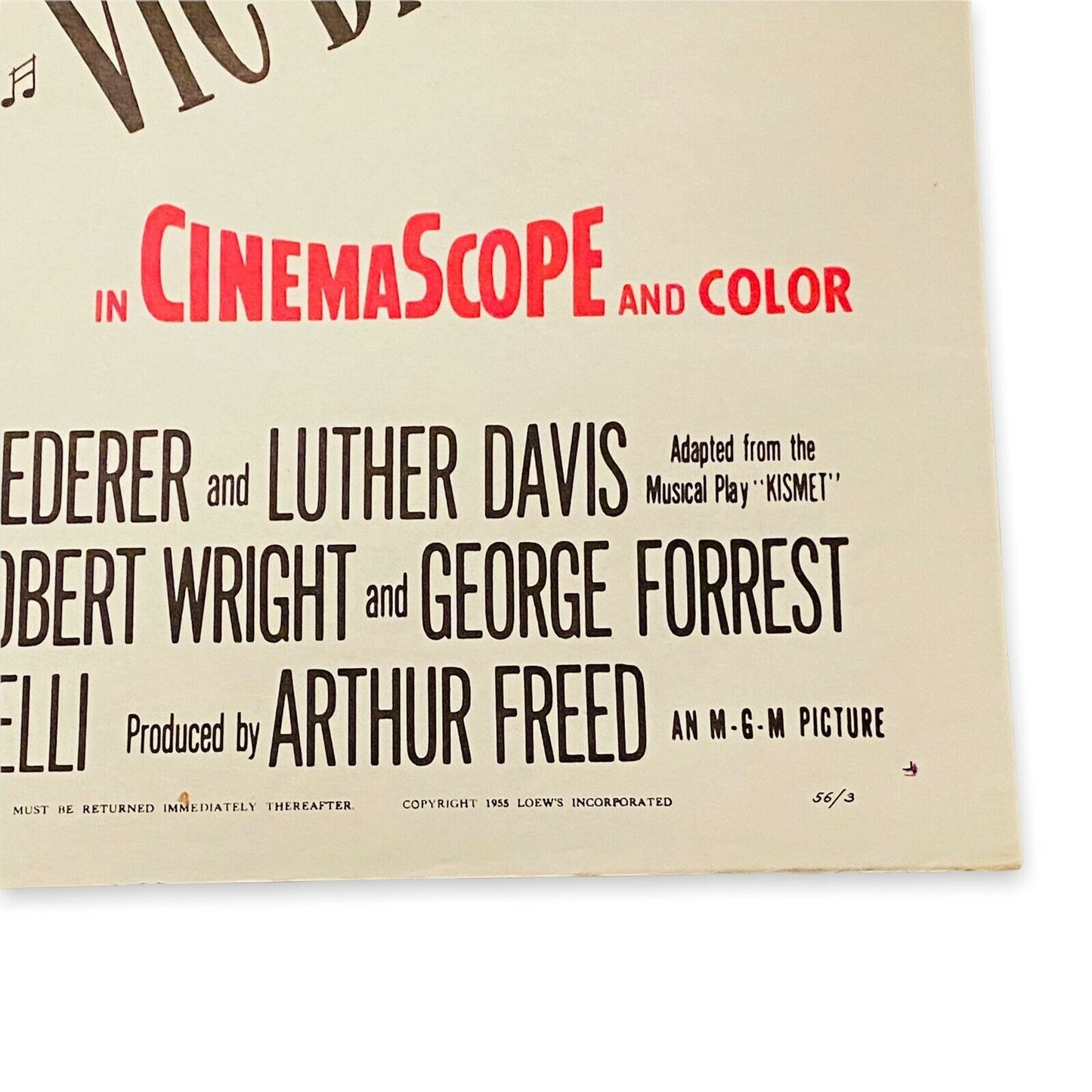 Howard Keel Ann Blyth "Kismet" One Sheet Movie Poster 1956 ORIGINAL