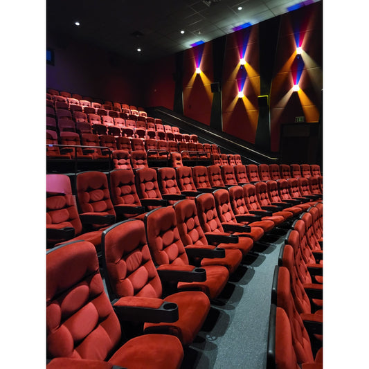 Theater Seats Red Plush Horizontal Mount