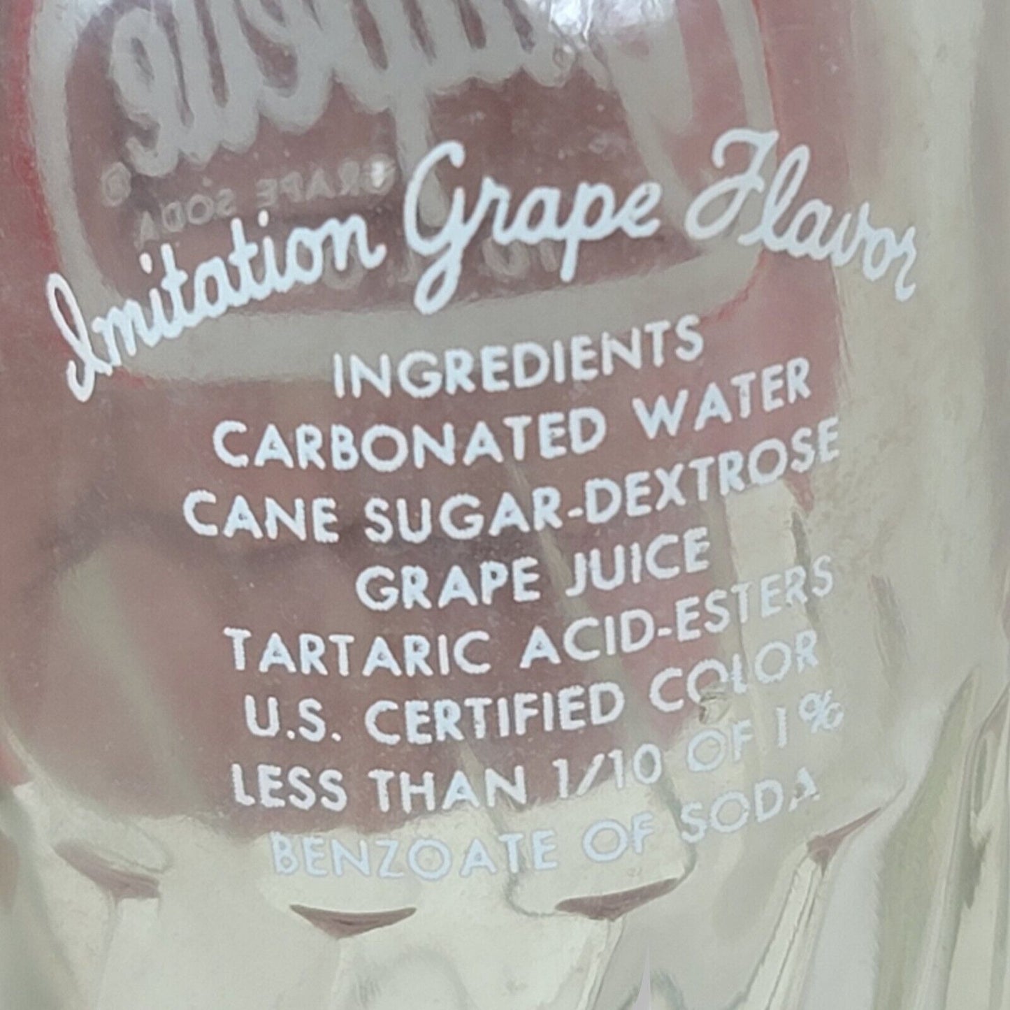 Vintage ACL Bottle Grapette King Size Grape Soda 10oz