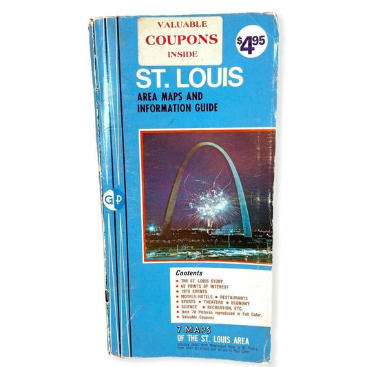 Vintage St. Louis Map and Tourism Information Guide 1970s