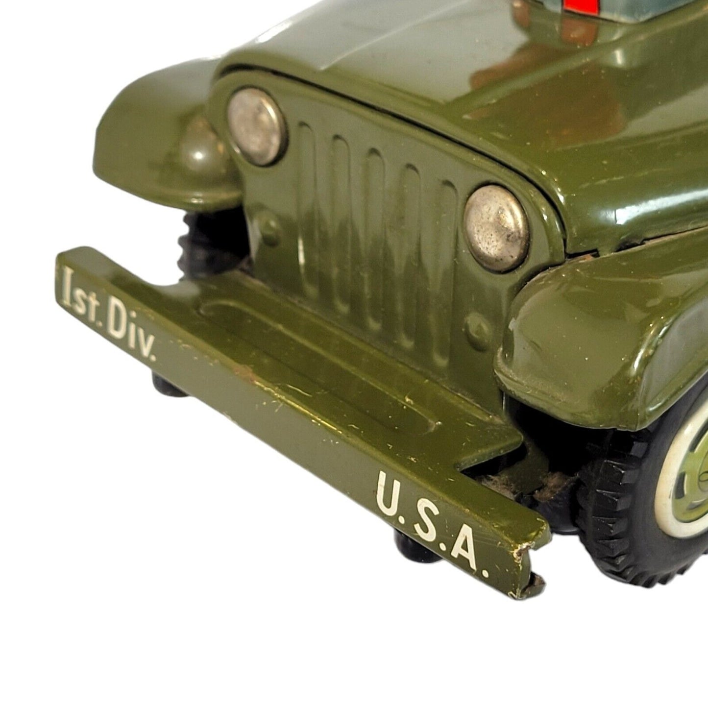 T.N. Nomura COMBAT JEEP US Army Military METAL Tin Litho Toy Vintage