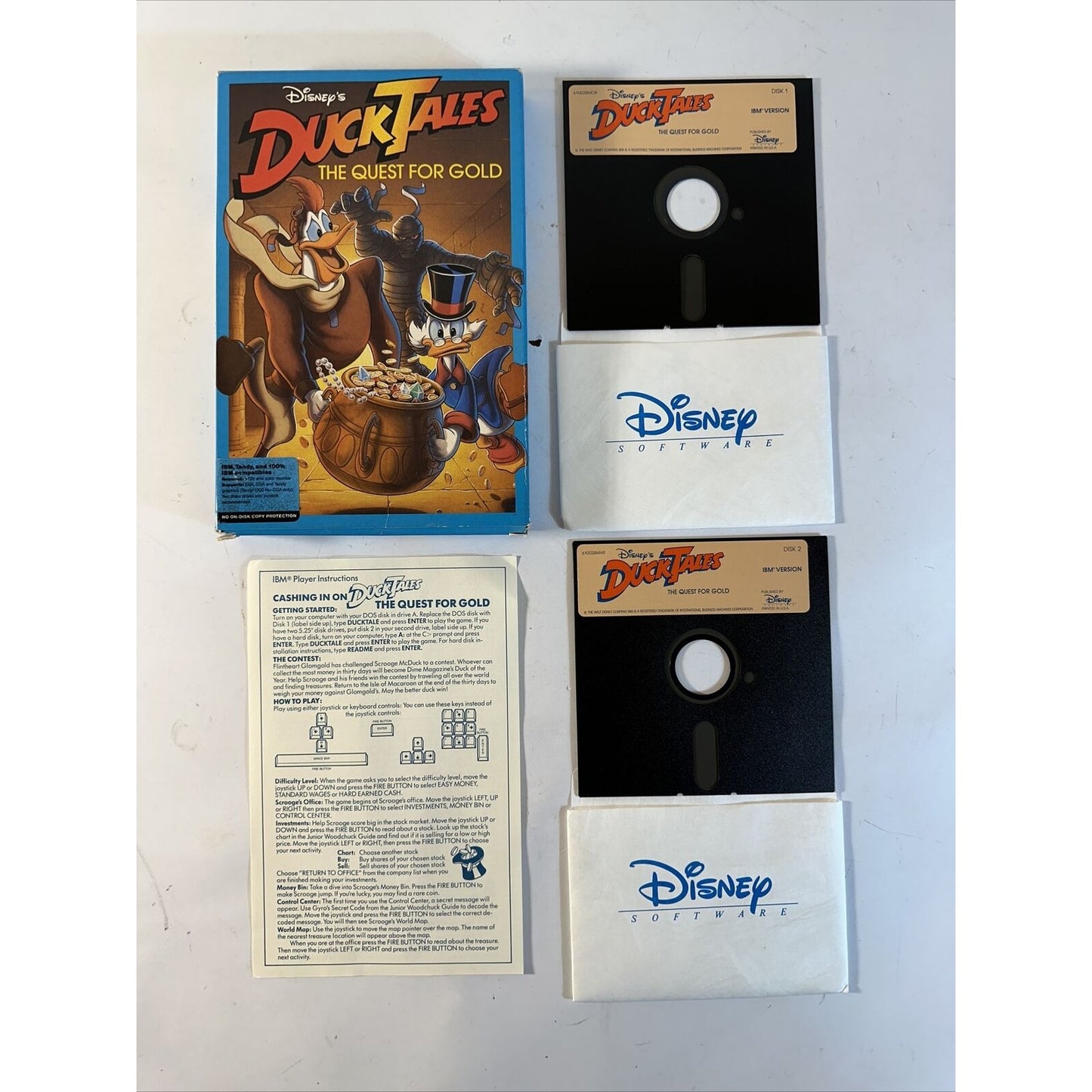 Disney’s Duck Tales The Quest For Gold IBM/Tandy 5.25" PC Vintage