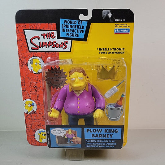 Simpsons Playmates World of Springfield Interactive Plow King Barney Series 11