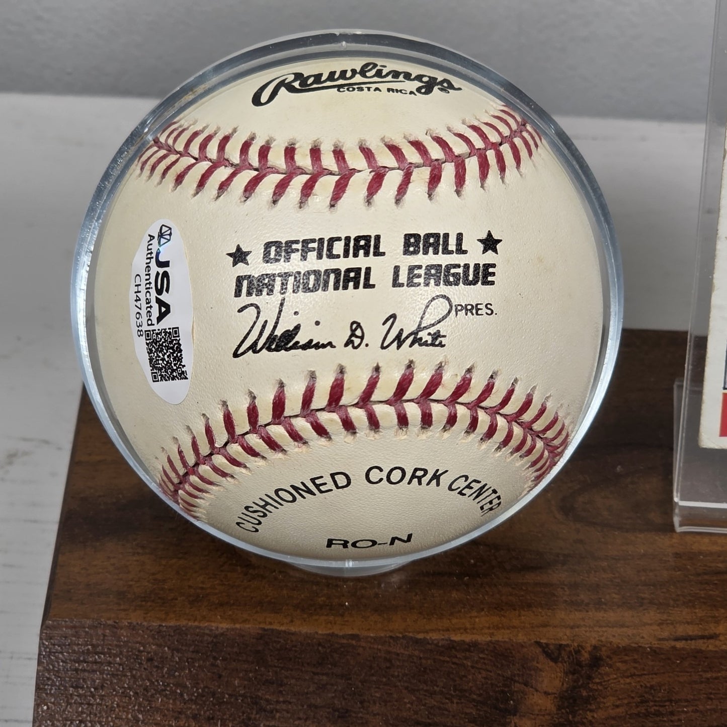 Don Drysdale Signed Rawlings Baseball w/ JSA COA & 1966 Topps Baseball Card