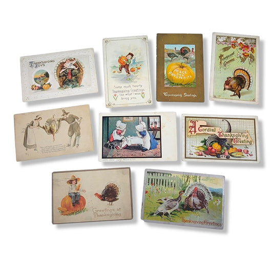 Thanksgiving Antique Embossed Postcards Lot of 9