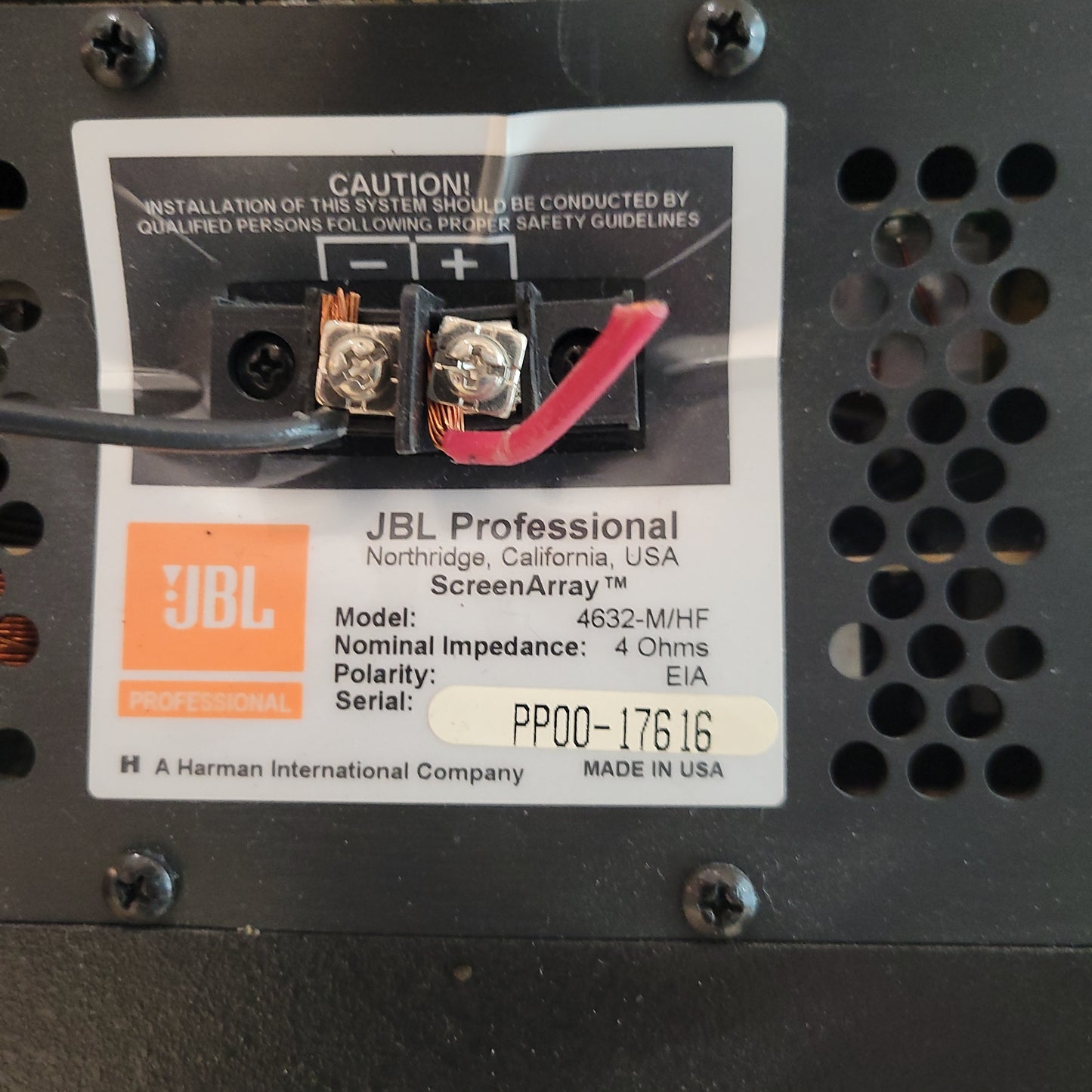 JBL Pro 4632-M/HF Three-Way Bi-Amplified ScreenArray Cinema Loudspeaker