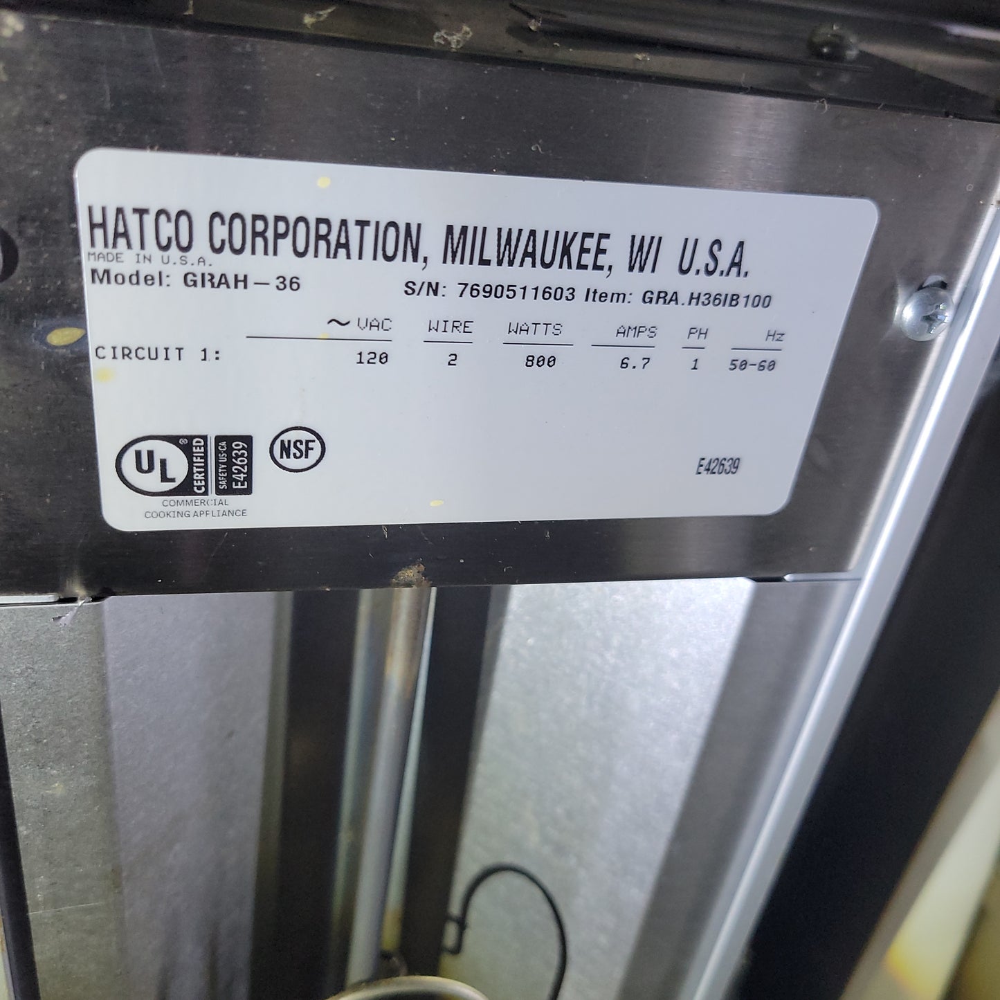 Hatco Glo-Ray Foodwarmer Model GRAH-36