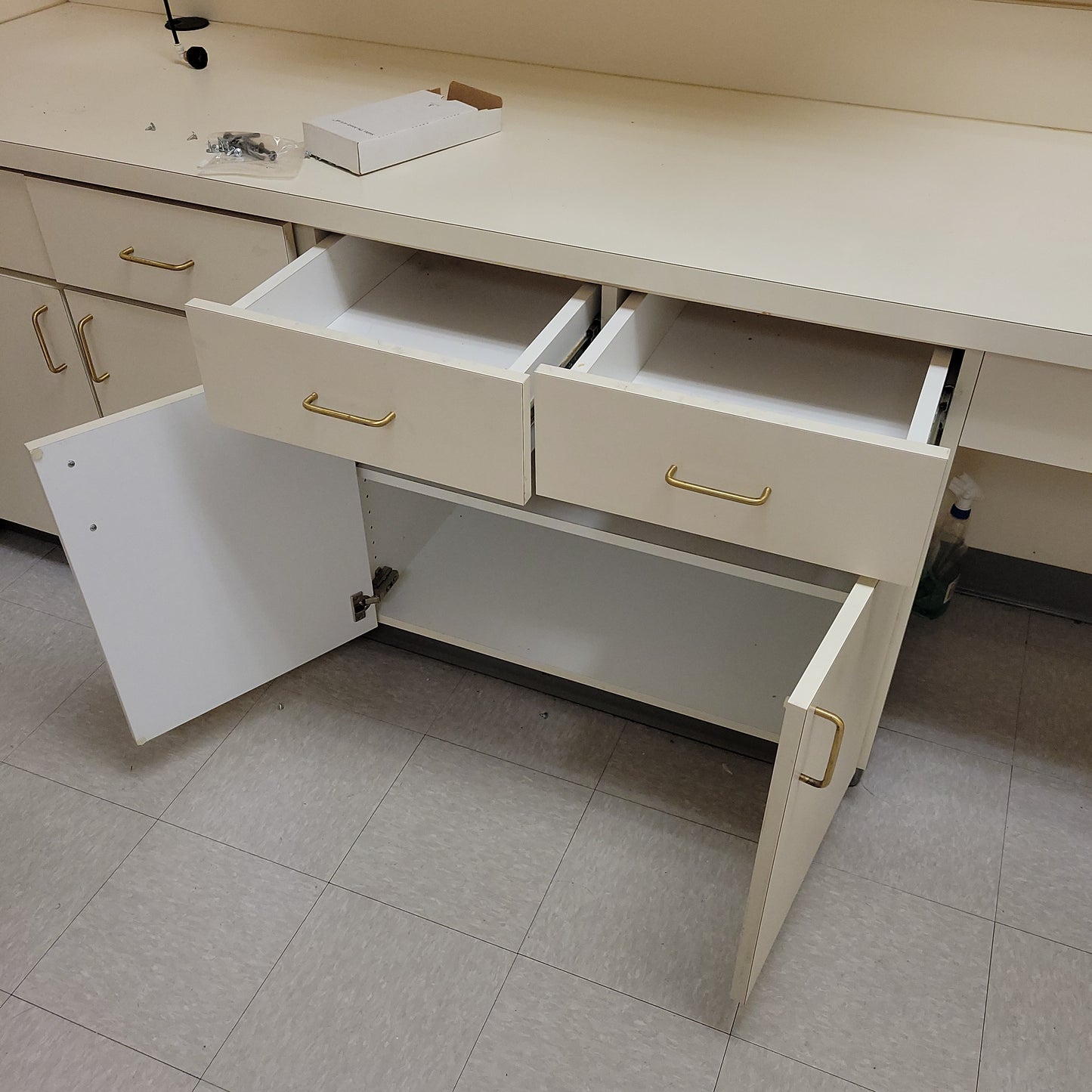 Storage cabinet countertop with sink