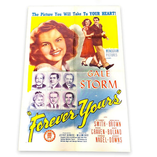 Gale Storm "Forever Yours" One Sheet Old Movie Poster 1945 ORIGINAL