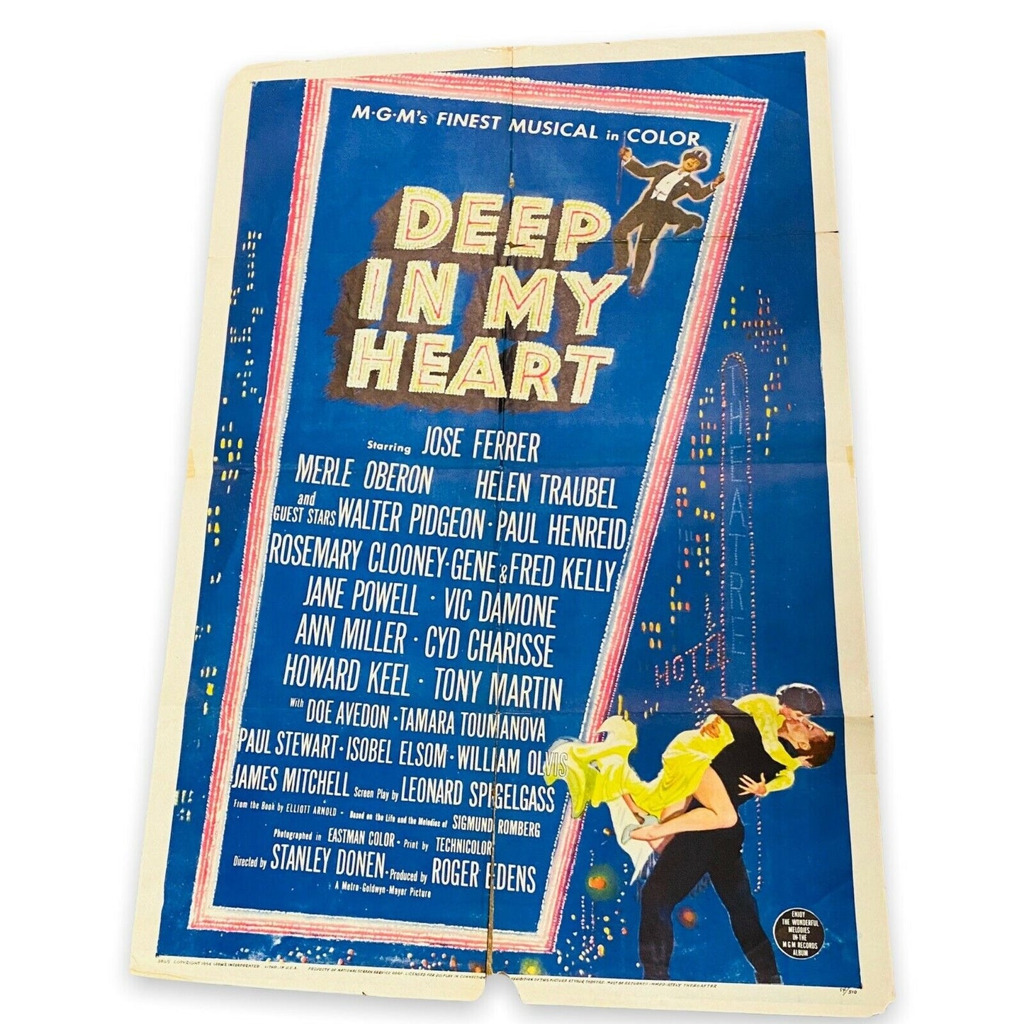 Gene Kelly Jose Ferrer "Deep in My Heart" One Sheet Poster 1954 ORIGINAL