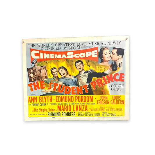 The Student Prince 1954 Original Half Sheet Movie Poster Mario Lanza Rolled