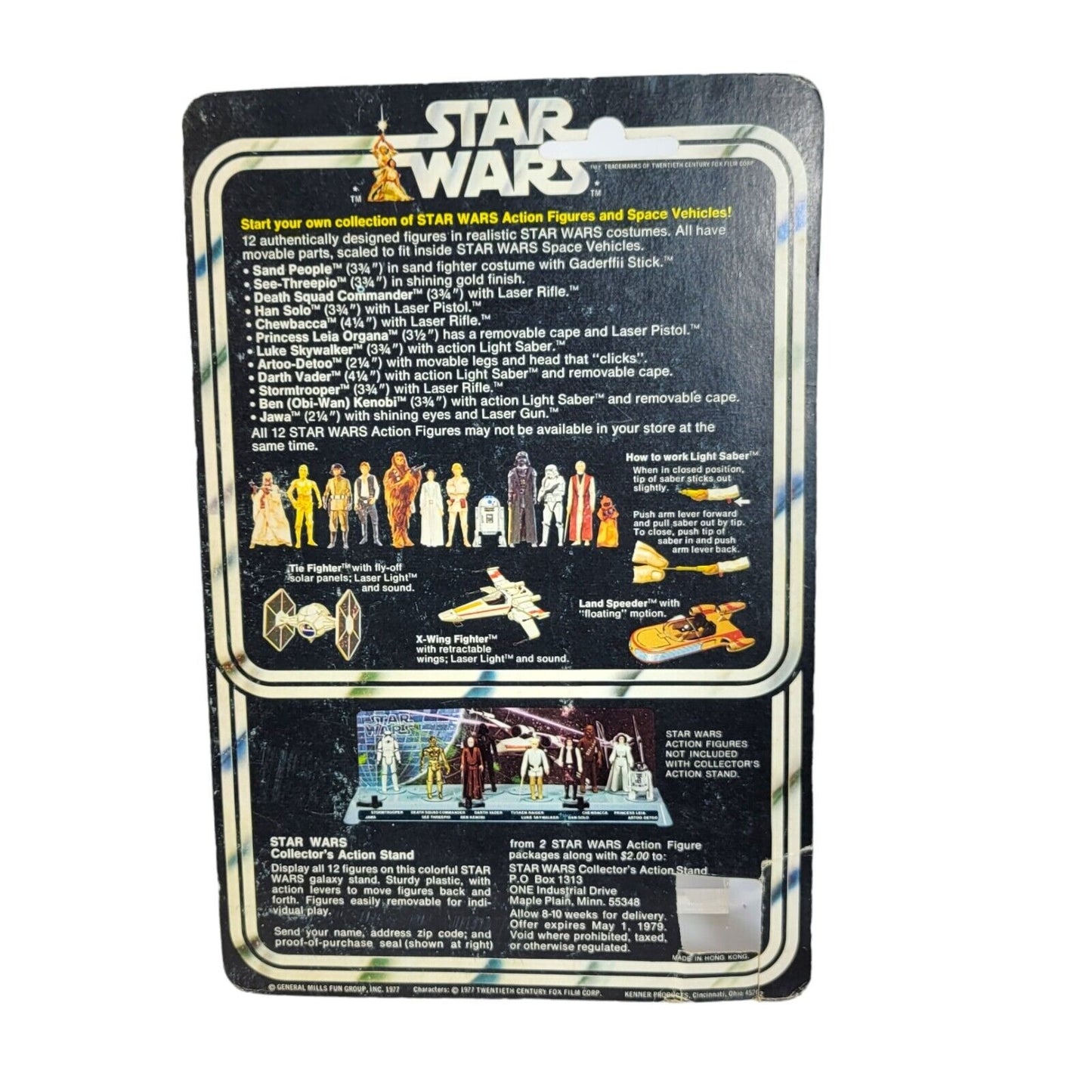 1977 Vintage Kenner Star Wars CHEWBACCA  with 12 Back Cardback Complete