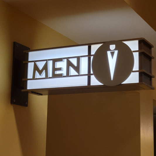Illuminated AMC "Men" Sign