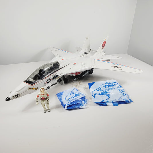 GI Joe SkyStriker XP-14F w/ Pilot ACE & Parachutes 1983 100% Complete