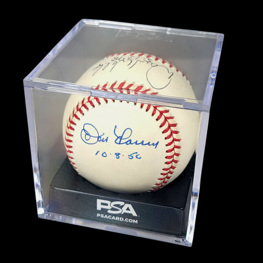 Yankee's Perfect Game Pitchers Larsen, Cone & Wells Signed Baseball PSA/DNA