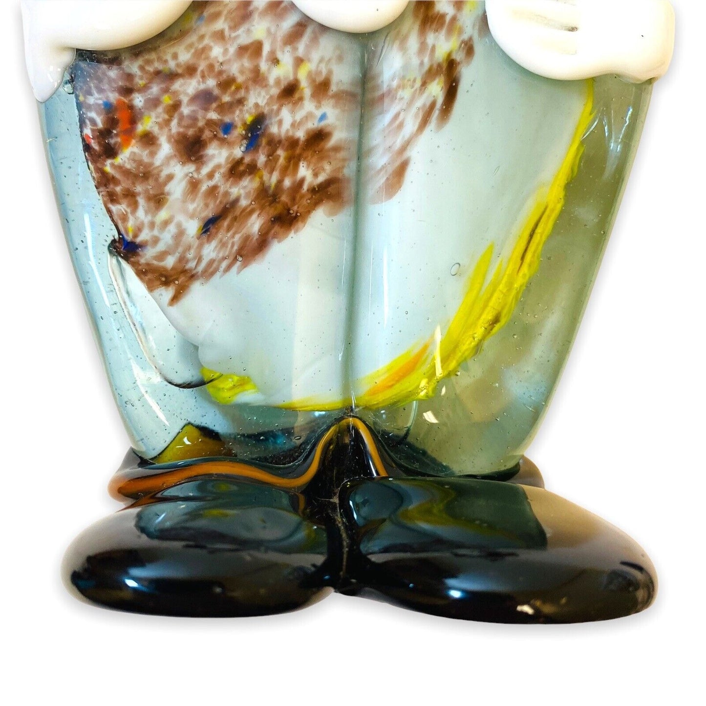 Venetian Blown Glass Murano Clown Figure Multicolor Art Glass Large 12"