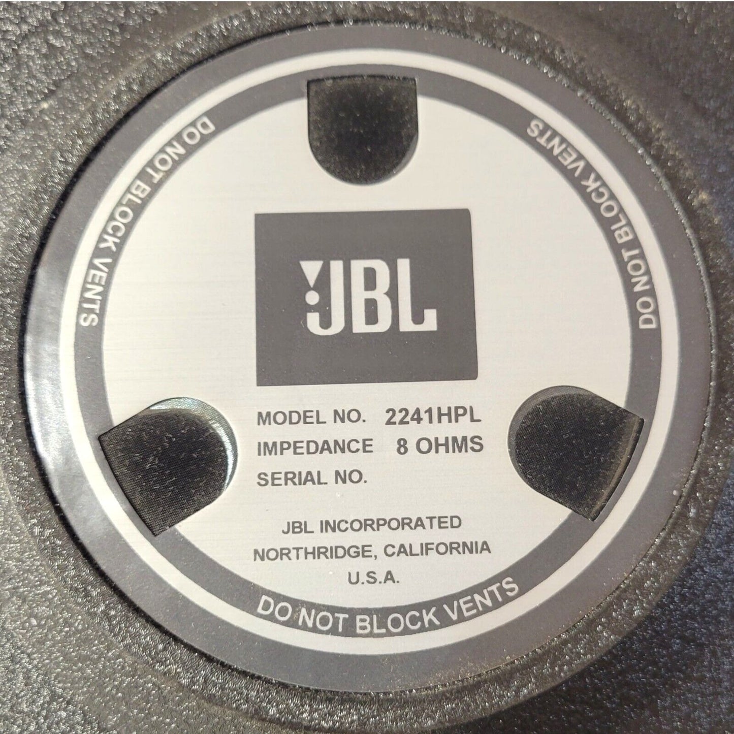 JBL Professional 2241H 18" Subwoofer Driver 8 ohms Woofer Speaker with Grill