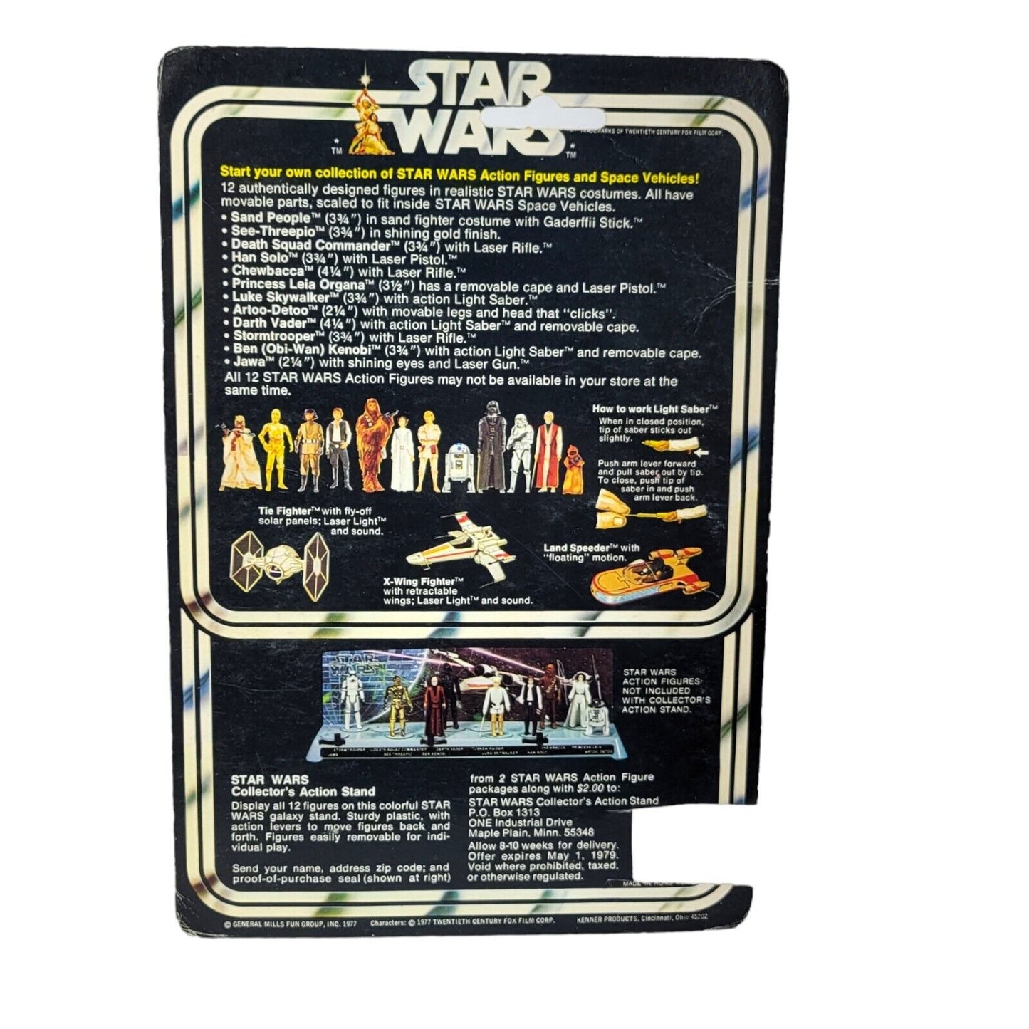 Vintage 1977 Kenner Star Wars Stormtrooper with 12 Back Cardback Complete