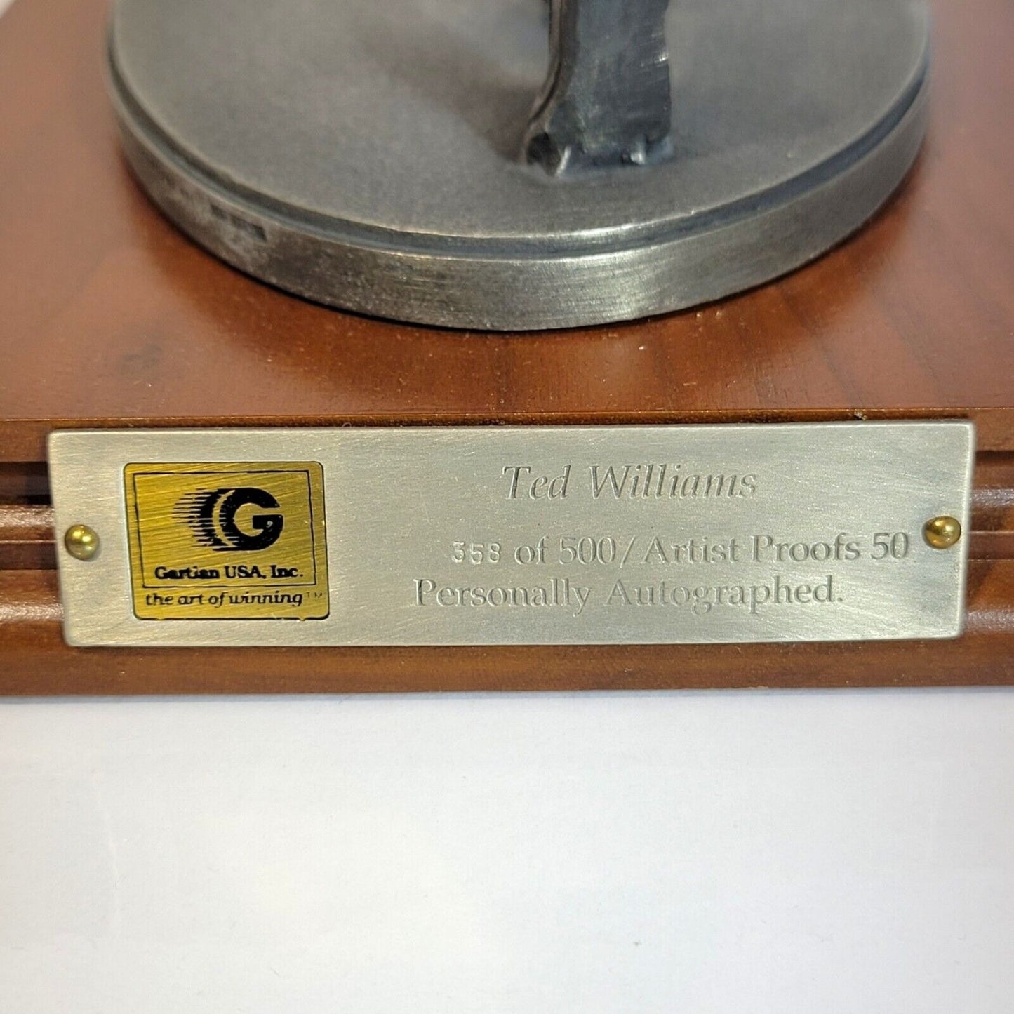 Ted Williams Autographed Gartlan Pewter Figurine #358/500 Red Sox HOF 12"