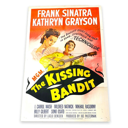 Frank Sinatra Kathryn Grayson "The Kissing Bandit" One Sheet Poster ORIGINAL