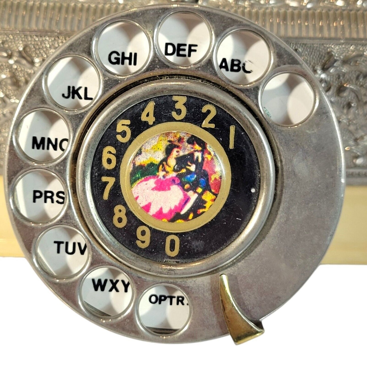 Vintage Ornate French Continental Style Rotary Dial Telephone