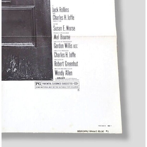 Broadway Danny Rose Woody Allen One Sheet Movie Poster 1970 ORIGINAL 27x41"