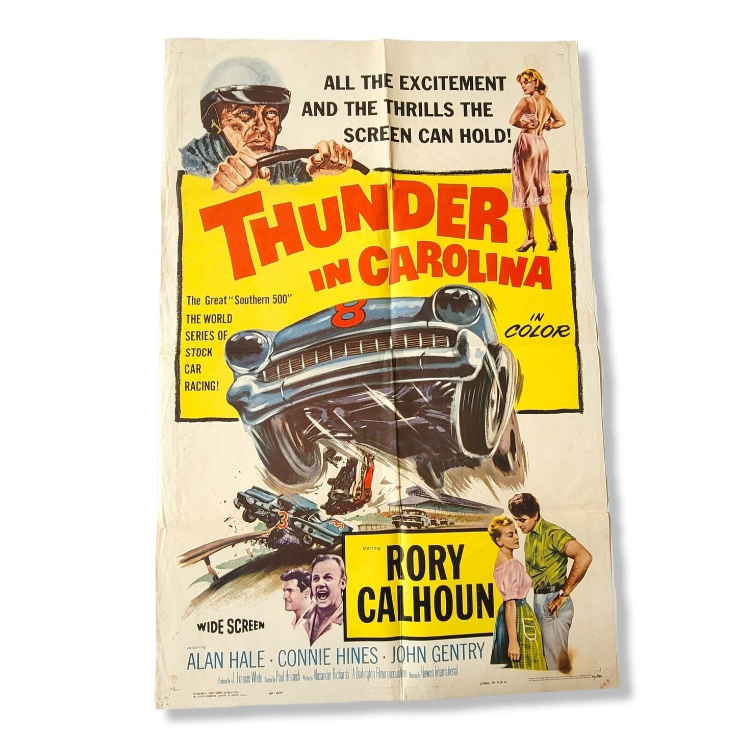 Thunder In Carolina One Sheet Original Movie Poster 1960 27x41" Southern 500