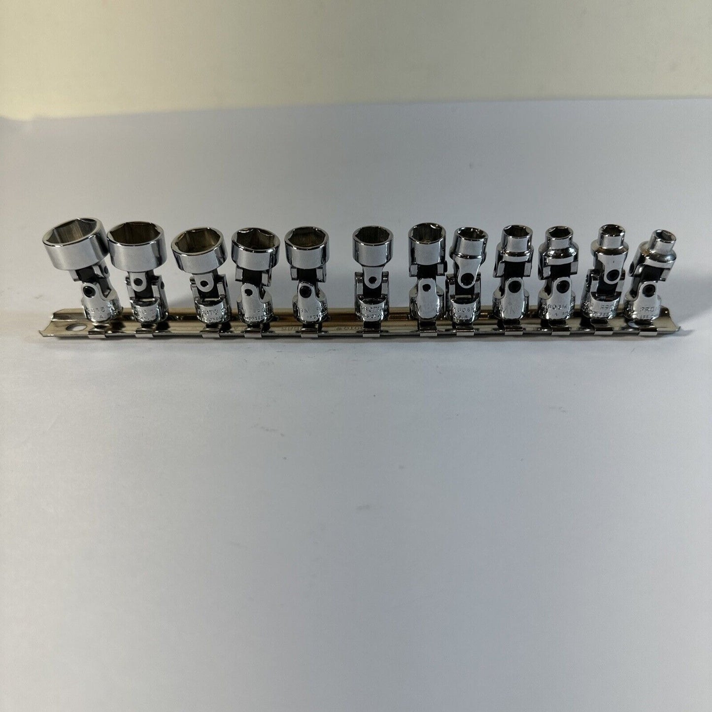 PROTO Socket Set: 1/4 in Drive Size, 12 Pieces, 5 mm to 15 mm Socket Size Range