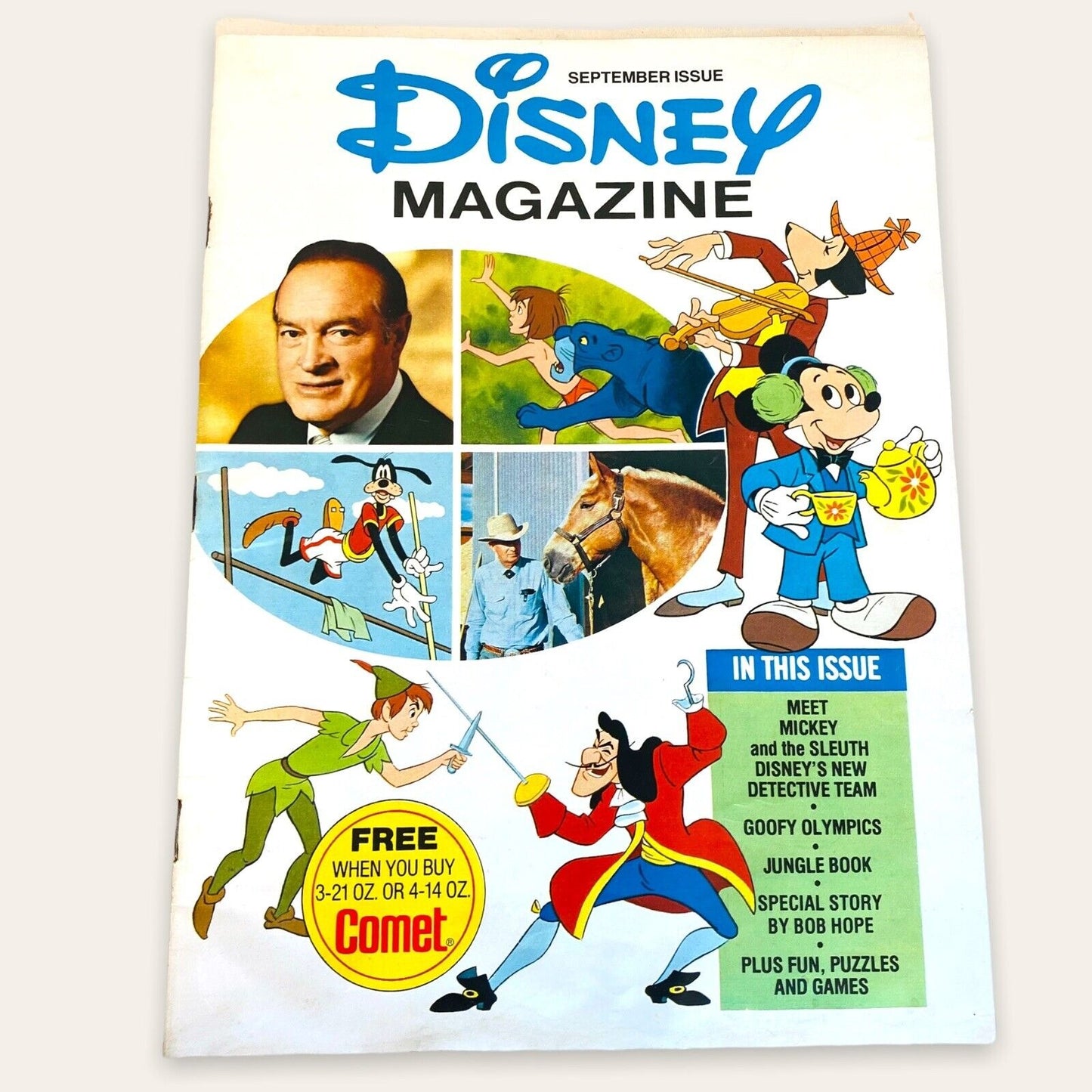 Disney Magazine September 1976 & Bill Layne Print Vintage Cartoon Illustrations