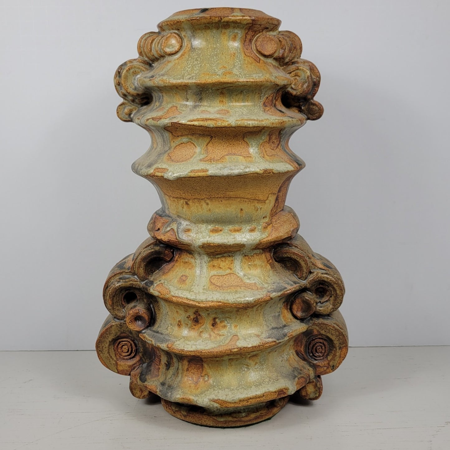 Vase Bernard Rooke Vintage Mid-Century English Brutalist Pottery 12 1/2"