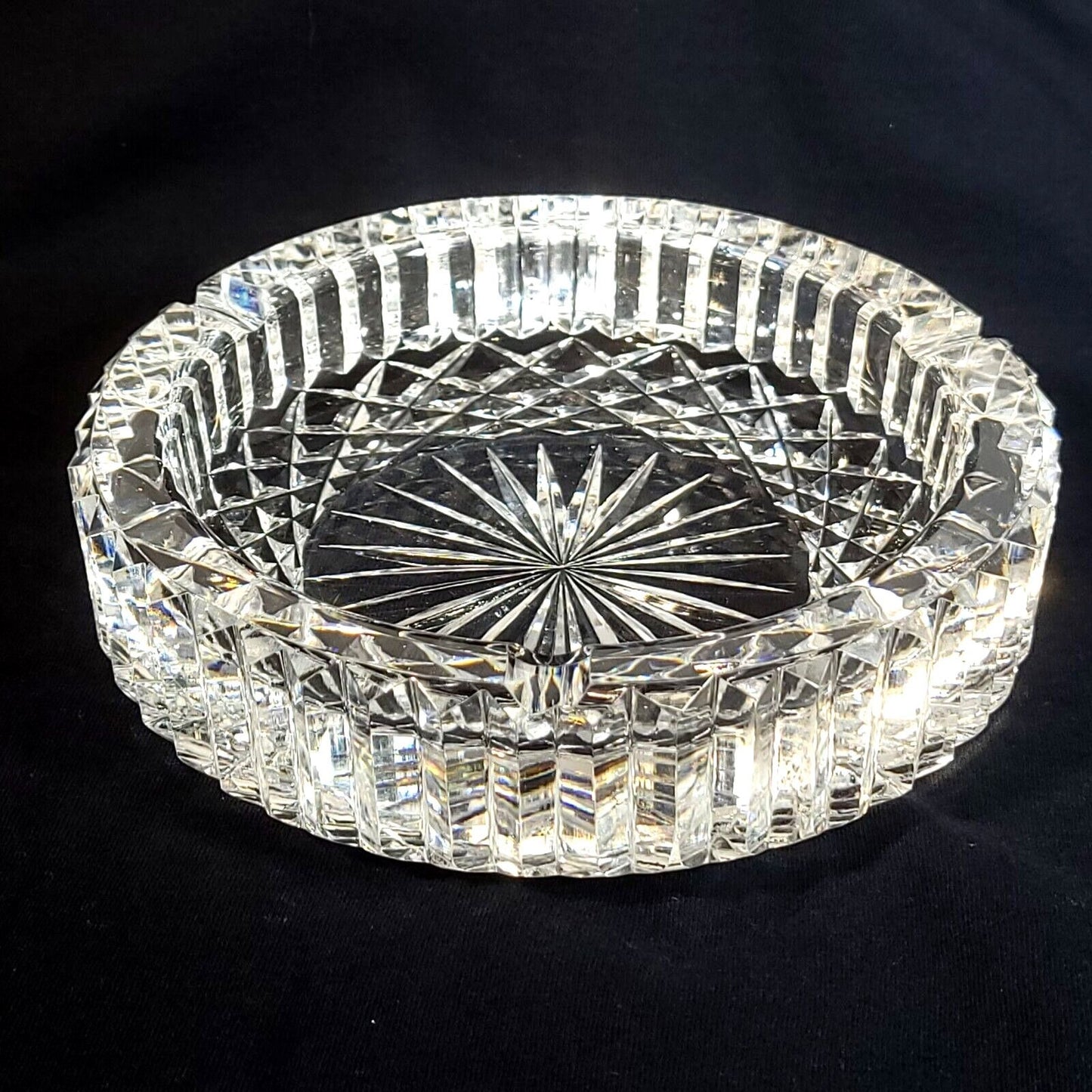 Signed Vintage Waterford Crystal - Heavy Giftware Cigar Ashtray 6” Elegant