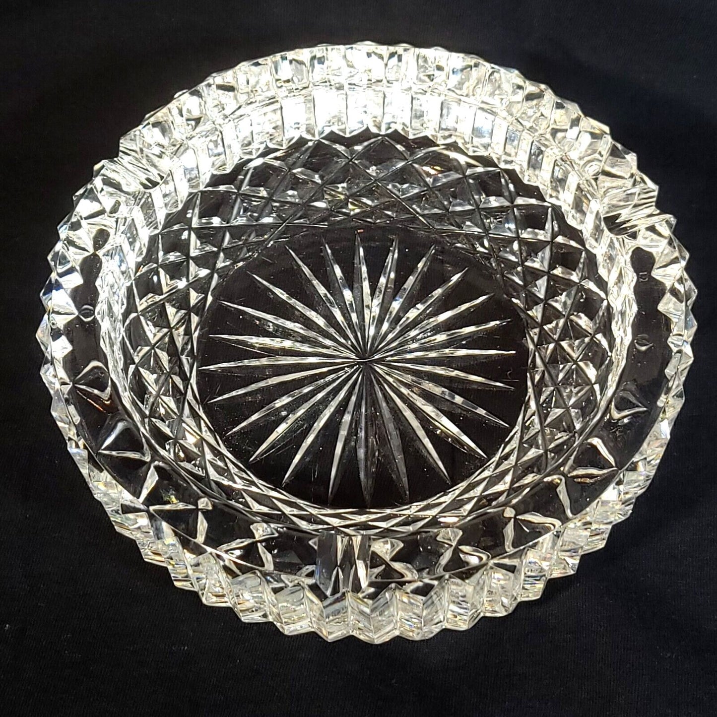 Signed Vintage Waterford Crystal - Heavy Giftware Cigar Ashtray 6” Elegant