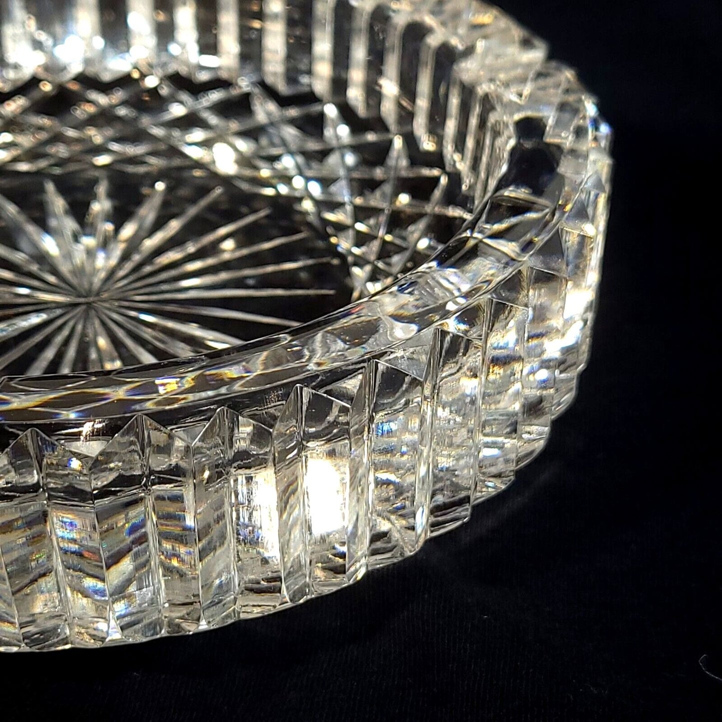 Signed Vintage Waterford Crystal - Heavy Giftware Cigar Ashtray 6” Elegant