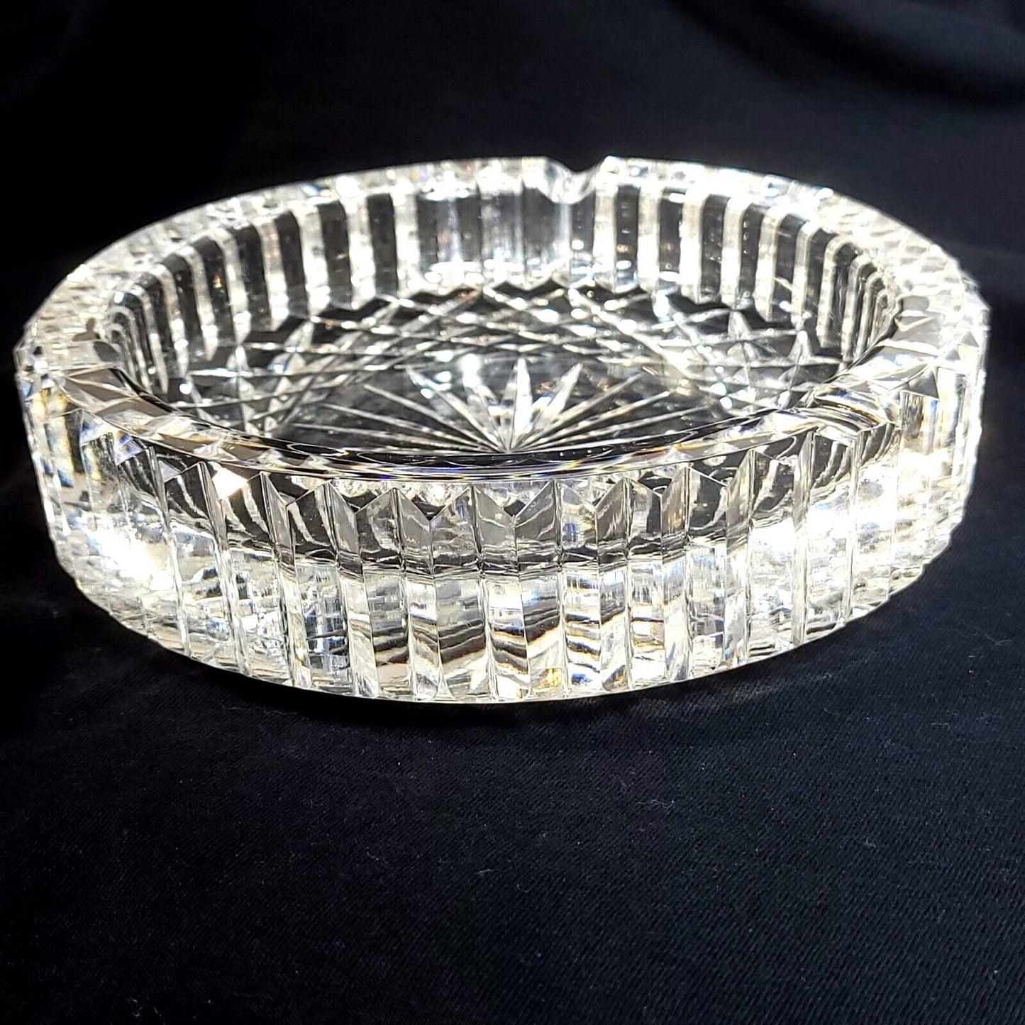 Signed Vintage Waterford Crystal - Heavy Giftware Cigar Ashtray 6” Elegant