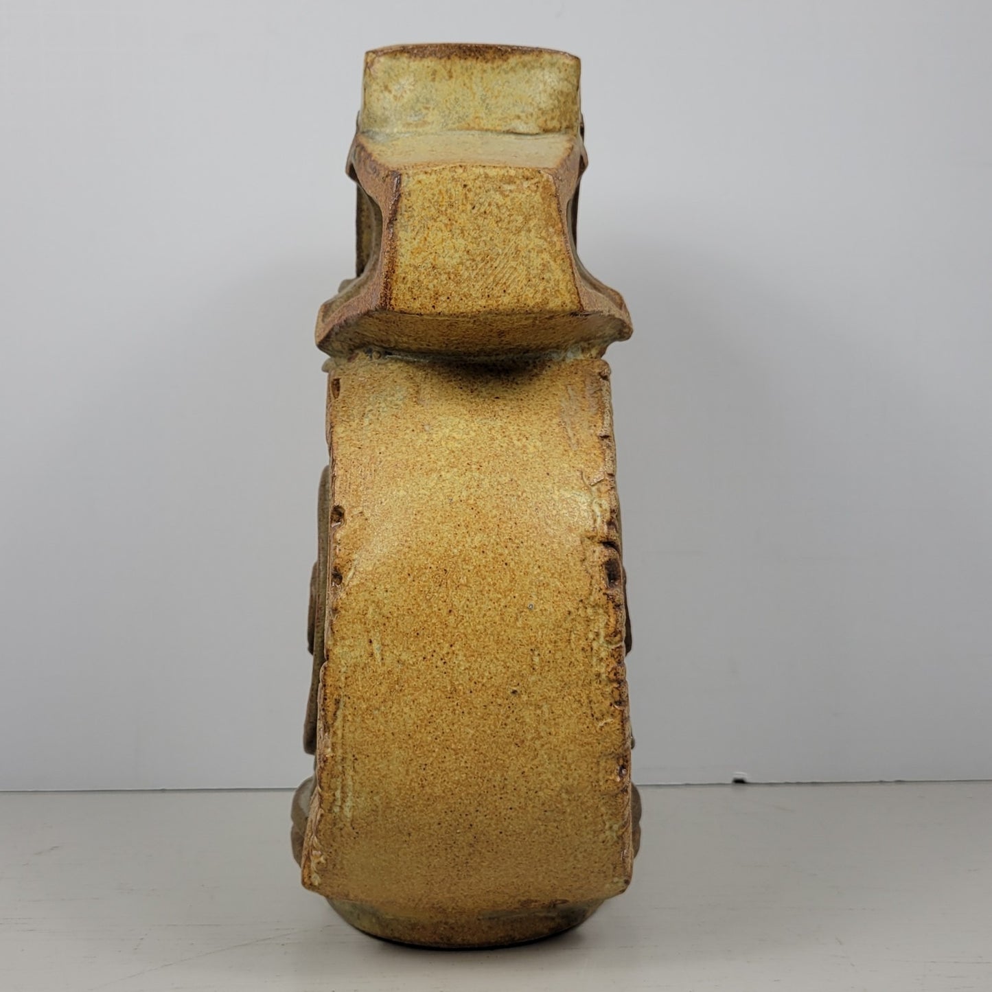 Vase Bernard Rooke Vintage Mid-Century English Brutalist Pottery Signed 9 1/2"