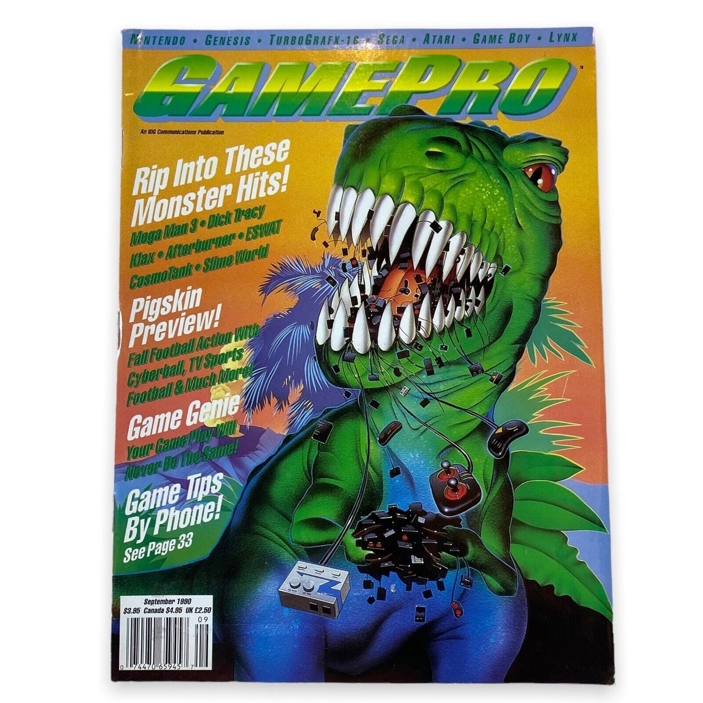 GamePro Magazine September 1990 Dinosaur Cover