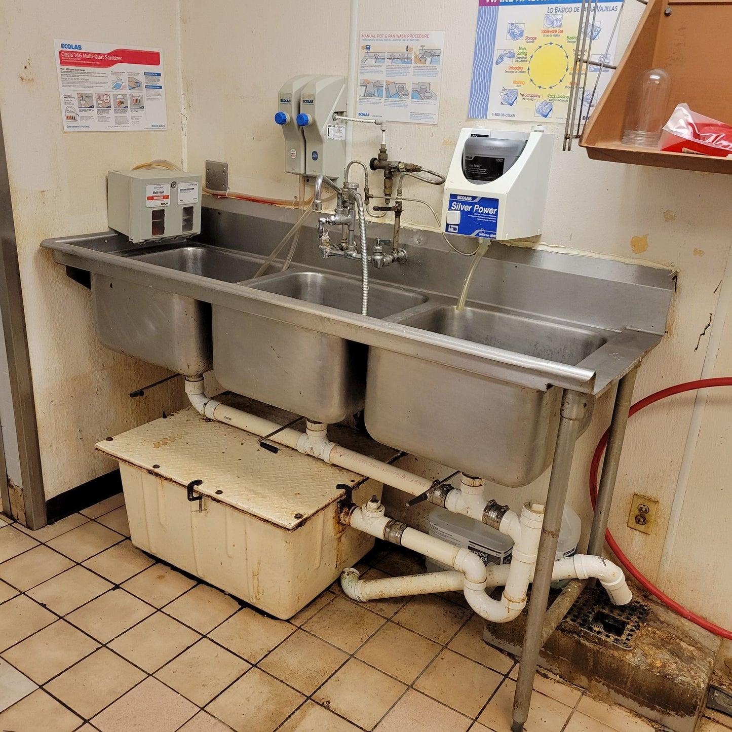 Commercial Stainless Steel 3 Tub Sink