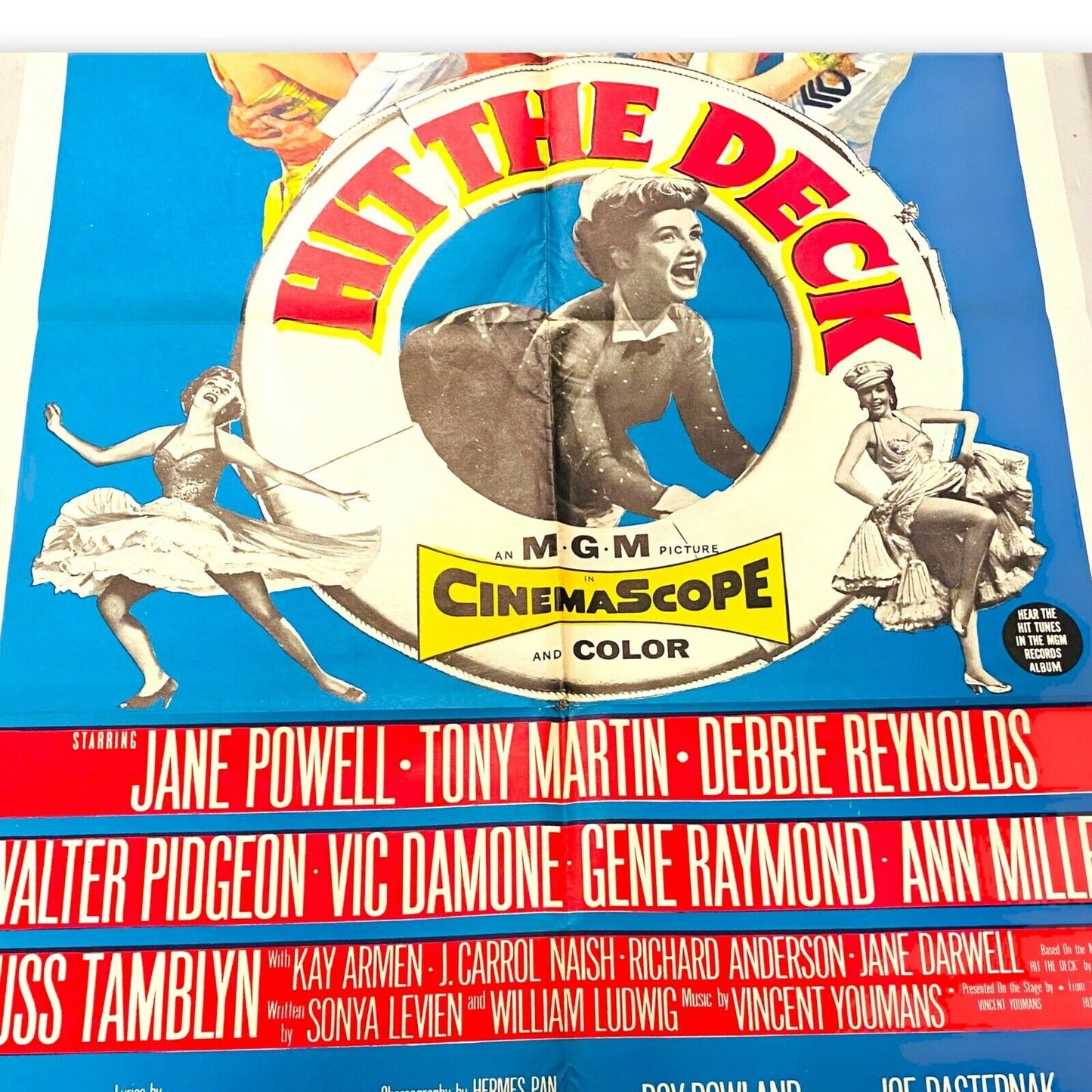 Tony Martin Jane Powell "Hit the Deck" One Sheet Poster 1955 ORIGINAL
