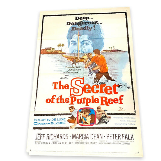 Jeff Richards "The Secret of the Purple Reef" One Sheet Poster 1948 ORIGINAL