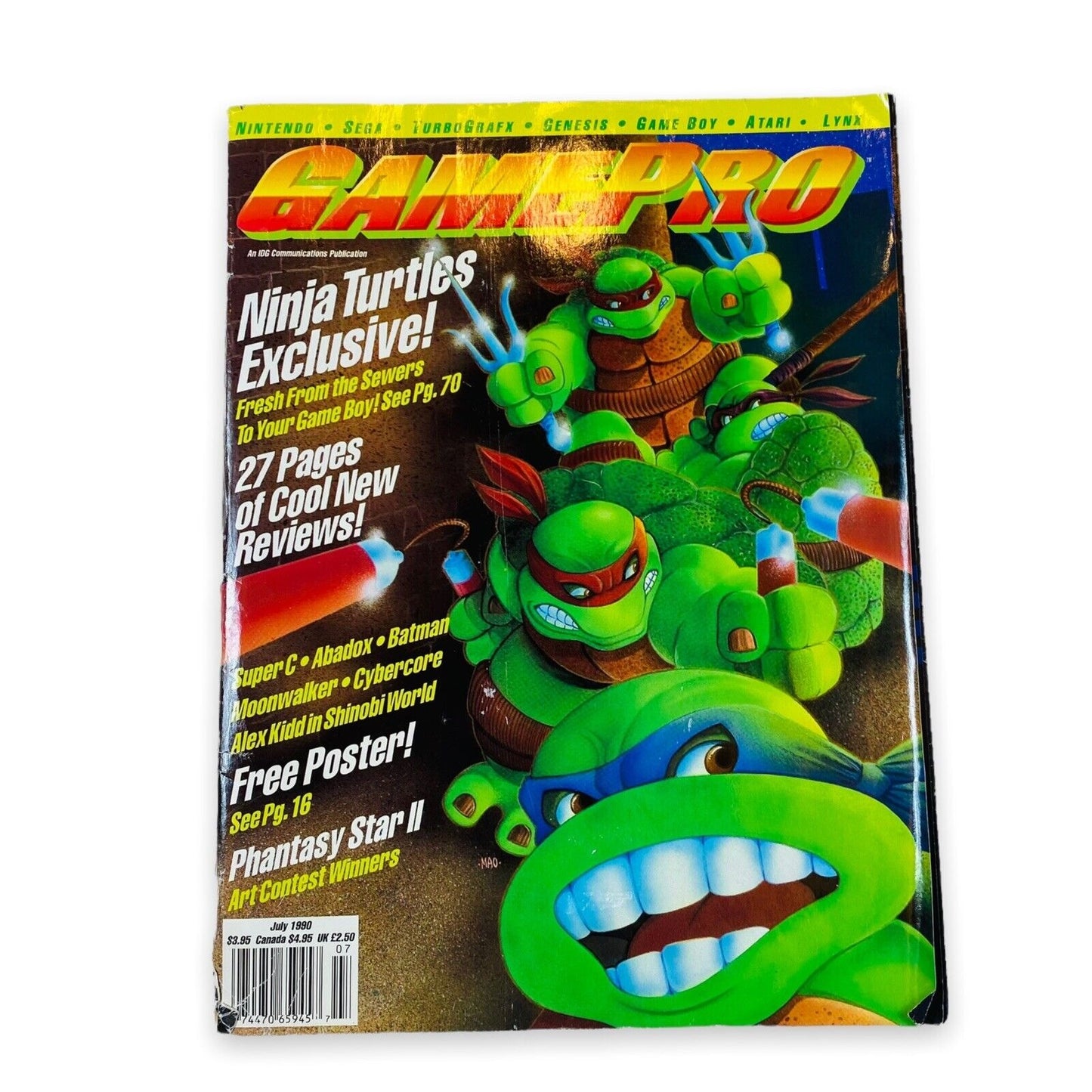 GamePro Magazine July 1990 Ninja Turtles Game Pro Vintage Video Game Mag