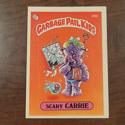 Scary Carrie 25b GPK Matte OS1 Series 1 Garbage Pail Kids 1985