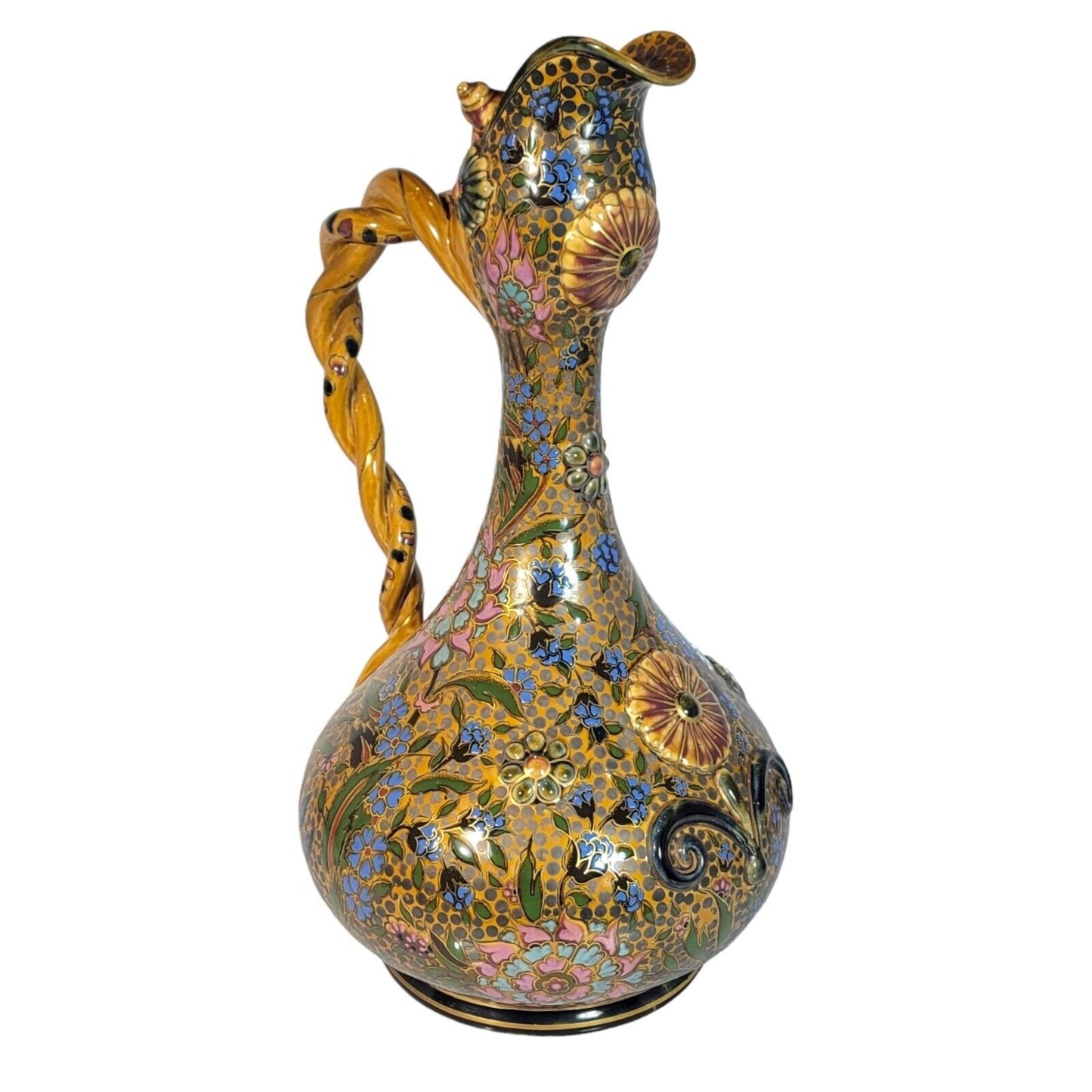 Zsolnay Factory Porcelain Tall Vase, Pécs, Hungary, ca. 1873-1882