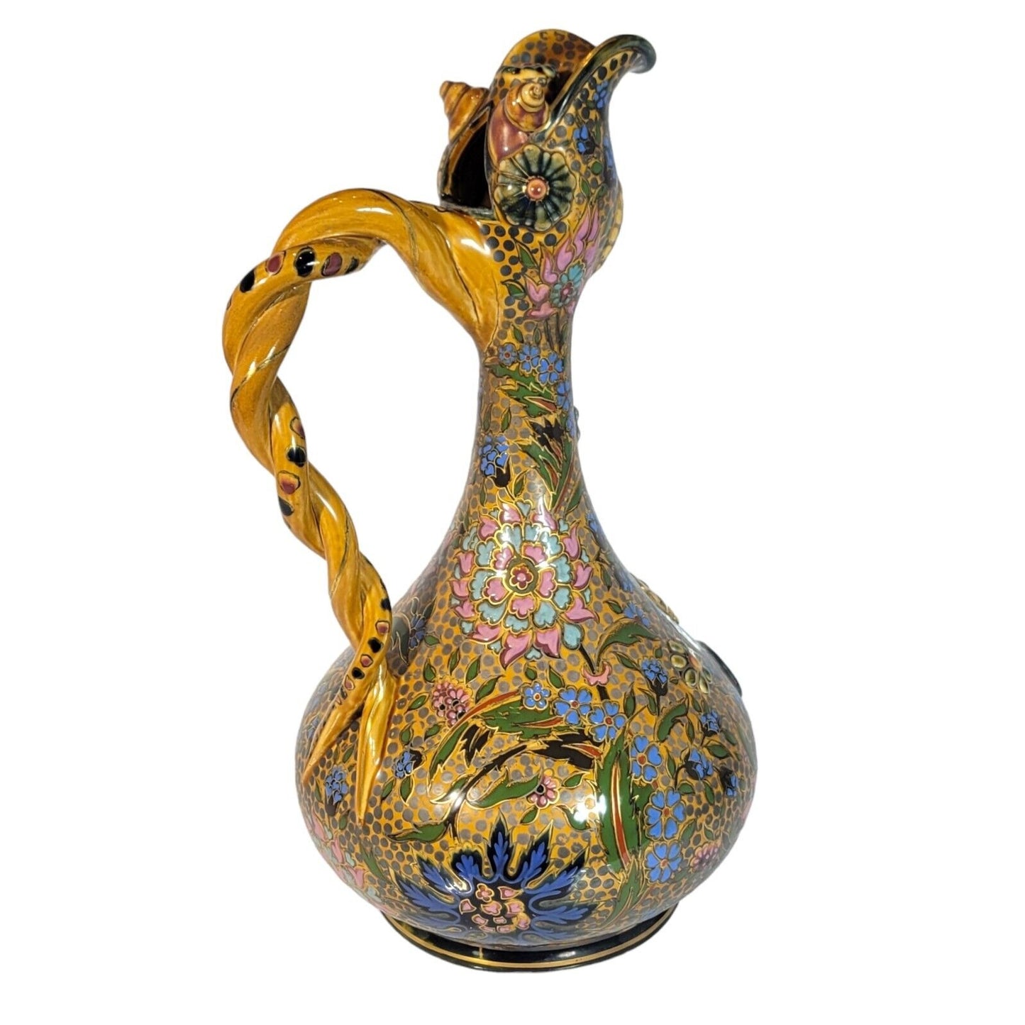 Zsolnay Factory Porcelain Tall Vase, Pécs, Hungary, ca. 1873-1882