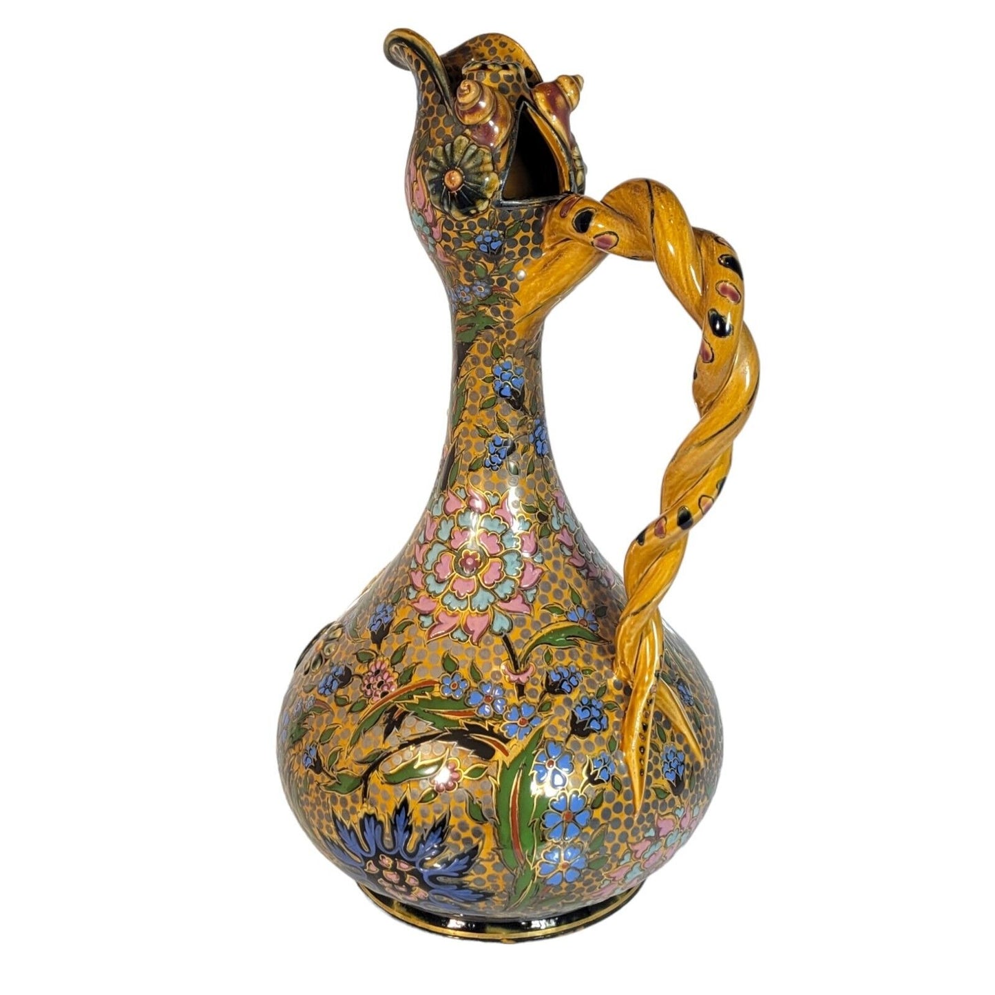 Zsolnay Factory Porcelain Tall Vase, Pécs, Hungary, ca. 1873-1882