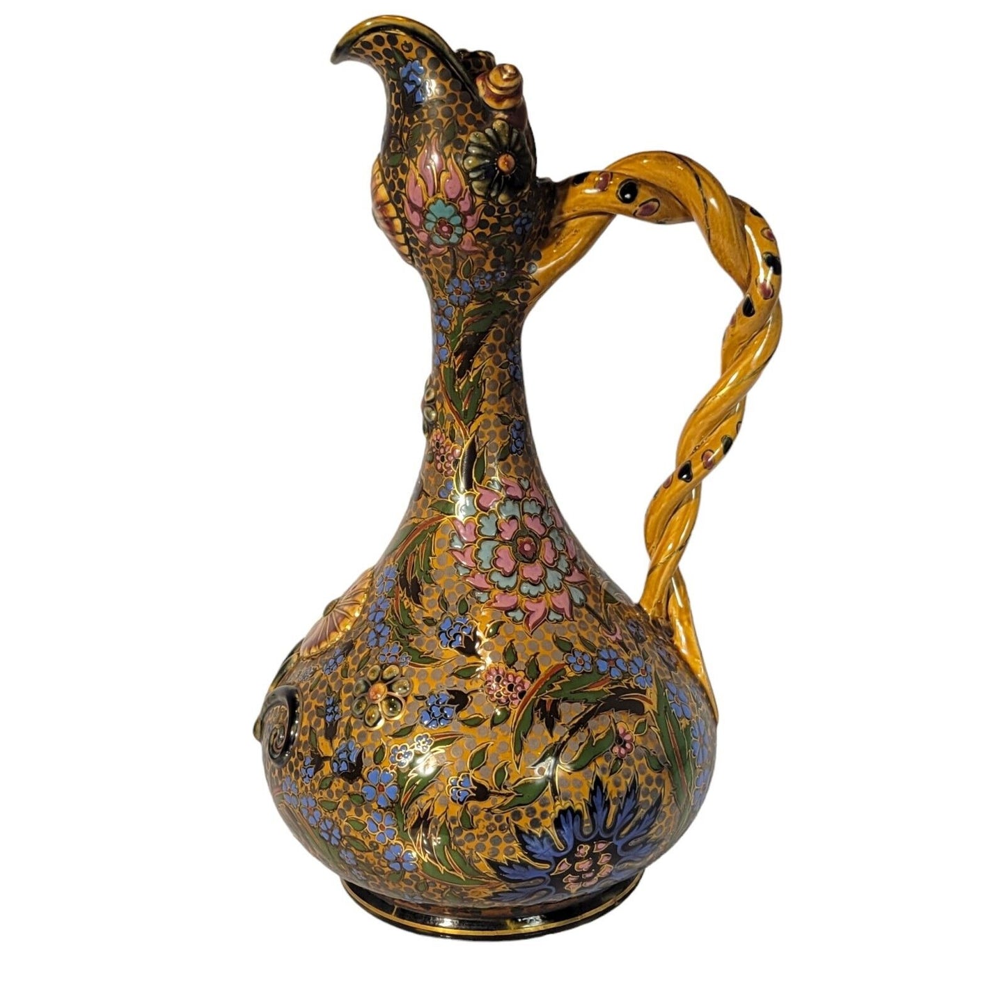 Zsolnay Factory Porcelain Tall Vase, Pécs, Hungary, ca. 1873-1882