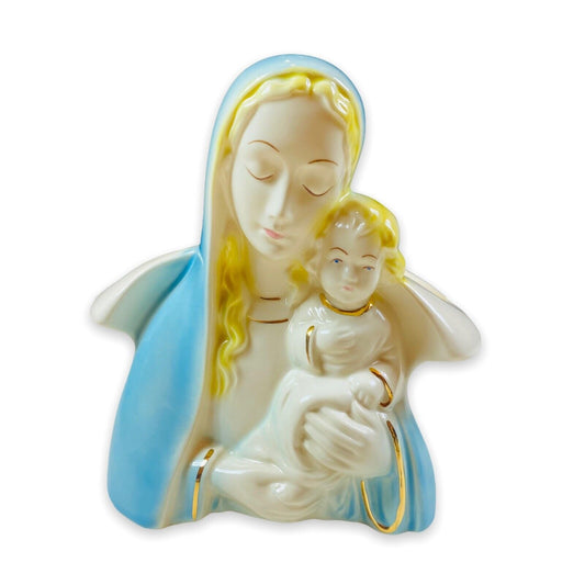 Madonna and Child Vintage Planter Jesus and Mary Ceramic Pot for Plant or Water