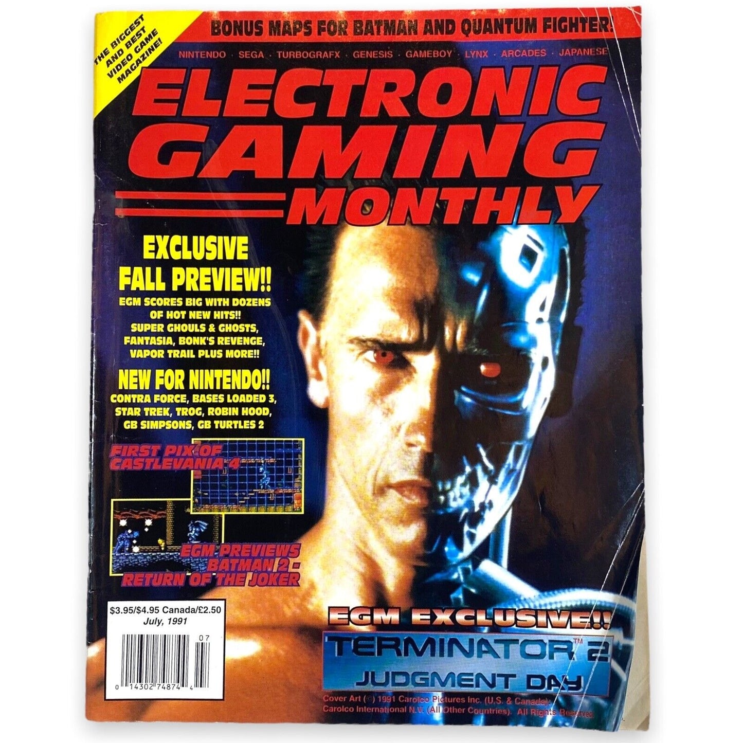 Electronic Gaming Monthly July 1991 Terminator Cover # 24